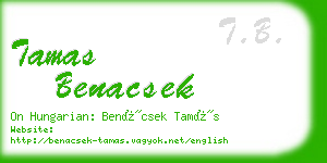 tamas benacsek business card